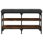 Shoe bench engineered wood smoked oak 82x32x47 cm by , Benches for halls and storage - Ref: Foro24-835159, Price: 56,62 €, Di...