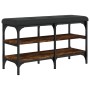 Shoe bench engineered wood smoked oak 82x32x47 cm by , Benches for halls and storage - Ref: Foro24-835159, Price: 56,62 €, Di...