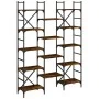Engineered wood shelf smoked oak 127.5x28.5x172.5 cm by , Bookcases and shelves - Ref: Foro24-838870, Price: 116,57 €, Discou...