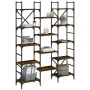 Engineered wood shelf smoked oak 127.5x28.5x172.5 cm by , Bookcases and shelves - Ref: Foro24-838870, Price: 116,57 €, Discou...