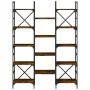 Engineered wood shelf smoked oak 127.5x28.5x172.5 cm by , Bookcases and shelves - Ref: Foro24-838870, Price: 116,57 €, Discou...