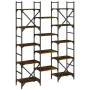 Engineered wood shelf smoked oak 127.5x28.5x172.5 cm by , Bookcases and shelves - Ref: Foro24-838870, Price: 116,57 €, Discou...