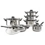 HI Stainless steel cookware set 12 pieces by HI, Cookware - Ref: Foro24-423938, Price: 60,08 €, Discount: %