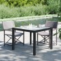 Mesa jardín vidrio templado ratán sintético 90x90x75 cm negro en Mesas de jardín | Comprar online en Foro24