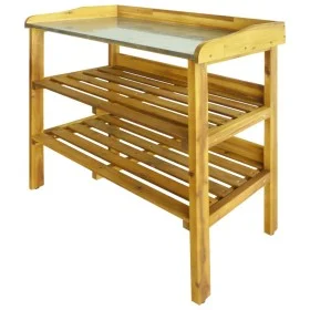 Pflanzbank mit 2 Ablagen aus massivem Akazienholz+Zink von vidaXL, Gartentische - Ref: Foro24-43795, Preis: 109,20 €, Rabatt: %