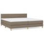 Box spring bed with taupe gray fabric mattress 200x200 cm by , Beds and slatted bases - Ref: Foro24-3140645, Price: 633,05 €,...