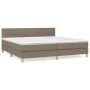 Box spring bed with taupe gray fabric mattress 200x200 cm by , Beds and slatted bases - Ref: Foro24-3140645, Price: 658,74 €,...