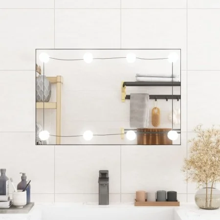 Rectangular wall mirror with glass LED lights 40x60 cm by , Mirrors - Ref: Foro24-3189152, Price: 40,27 €, Discount: %