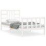Weißer Massivholzbettrahmen mit Kopfteil 100x200 cm von , Betten und Lattenroste - Ref: Foro24-3191962, Preis: 130,15 €, Raba...