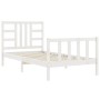 Weißer Massivholzbettrahmen mit Kopfteil 100x200 cm von , Betten und Lattenroste - Ref: Foro24-3191962, Preis: 130,15 €, Raba...