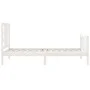 White solid wood bed frame with headboard 100x200 cm by , Beds and slatted bases - Ref: Foro24-3191962, Price: 128,18 €, Disc...