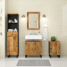 Conjunto de muebles de baño 4 piezas madera maciza de mango en Muebles de baño | Comprar online en Foro24