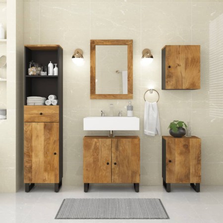 Conjunto de muebles de baño 5 piezas madera maciza de mango en Muebles de baño | Comprar online en Foro24