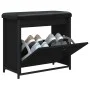 Banco zapatero con cajón abatible negro 62x32x56 cm de , Bancos para recibidores y almacenamiento - Ref: Foro24-835117, Preci...