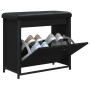 Banco zapatero con cajón abatible negro 62x32x56 cm by , Benches for halls and storage - Ref: Foro24-835117, Price: 70,79 €, ...
