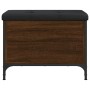Banco con almacenaje madera ingeniería roble marrón 62x42x45 cm by , Benches for halls and storage - Ref: Foro24-835141, Pric...