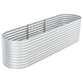 Arriate de acero galvanizado plateado 320x80x81 cm de vidaXL, Maceteros y jardineras - Ref: Foro24-45512, Precio: 164,25 €, D...