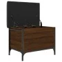 Banco con almacenaje madera ingeniería roble marrón 62x42x45 cm by , Benches for halls and storage - Ref: Foro24-835141, Pric...