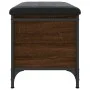Banco con almacenaje madera ingeniería roble marrón 62x42x45 cm by , Benches for halls and storage - Ref: Foro24-835141, Pric...