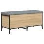 Bank mit Stauraum aus Eichenholz in Sonoma-Farbe, 102x42x45 cm. von , Bänke für Hallen und Lager - Ref: Foro24-835148, Preis:...