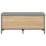 Bank mit Stauraum aus Eichenholz in Sonoma-Farbe, 102x42x45 cm. von , Bänke für Hallen und Lager - Ref: Foro24-835148, Preis:...