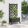 Jardinera con enrejado y ruedas madera maciza de abeto negro en Maceteros y jardineras | Comprar online en Foro24