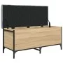 Banco con almacenaje madera ingeniería roble Sonoma 102x42x45cm by , Benches for halls and storage - Ref: Foro24-835148, Pric...
