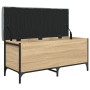 Bank mit Stauraum aus Eichenholz in Sonoma-Farbe, 102x42x45 cm. von , Bänke für Hallen und Lager - Ref: Foro24-835148, Preis:...