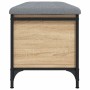Banco con almacenaje madera ingeniería roble Sonoma 102x42x45cm by , Benches for halls and storage - Ref: Foro24-835148, Pric...