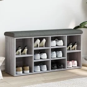 Grauer Schuhbank aus Sonoma-Ingenieurholz 102x32x50 cm von , Bänke für Hallen und Lager - Ref: Foro24-835115, Preis: 83,71 €,...