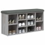 Banco zapatero madera de ingeniería gris Sonoma 102x32x50 cm by , Benches for halls and storage - Ref: Foro24-835115, Price: ...