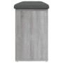 Banco zapatero madera de ingeniería gris Sonoma 102x32x50 cm by , Benches for halls and storage - Ref: Foro24-835115, Price: ...