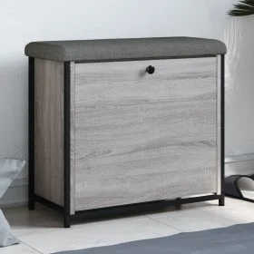 Banco zapatero con cajón abatible gris Sonoma 62x32x56 cm by , Benches for halls and storage - Ref: Foro24-835120, Price: 66,...