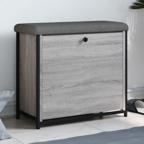 Banco zapatero con cajón abatible gris Sonoma 62x32x56 cm by , Benches for halls and storage - Ref: Foro24-835120, Price: 66,...