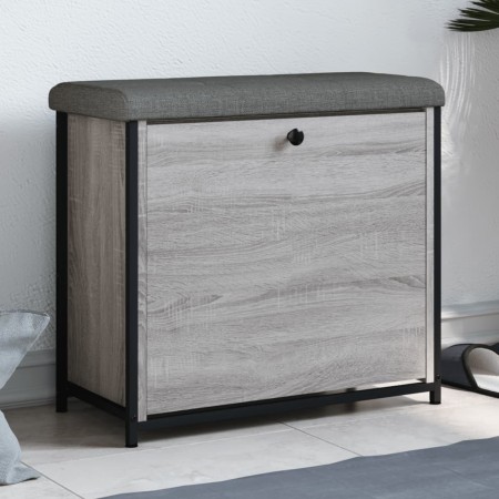 Banco zapatero con cajón abatible gris Sonoma 62x32x56 cm by , Benches for halls and storage - Ref: Foro24-835120, Price: 66,...