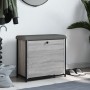 Banco zapatero con cajón abatible gris Sonoma 62x32x56 cm by , Benches for halls and storage - Ref: Foro24-835120, Price: 66,...