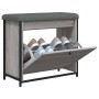 Banco zapatero con cajón abatible gris Sonoma 62x32x56 cm by , Benches for halls and storage - Ref: Foro24-835120, Price: 66,...