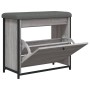 Banco zapatero con cajón abatible gris Sonoma 62x32x56 cm by , Benches for halls and storage - Ref: Foro24-835120, Price: 66,...