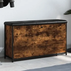 Schuhbank mit klappbarer Schublade in geräucherter Eiche, 102x32x56 cm. von , Bänke für Hallen und Lager - Ref: Foro24-835129...