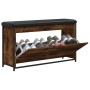 Schuhbank mit klappbarer Schublade in geräucherter Eiche, 102x32x56 cm. von , Bänke für Hallen und Lager - Ref: Foro24-835129...