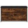 Banco zapatero con cajón abatible roble ahumado 102x32x56 cm by , Benches for halls and storage - Ref: Foro24-835129, Price: ...