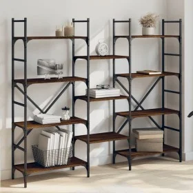 Estantería madera de ingeniería roble marrón 160x28,5x136,5 cm by , Bookcases and shelves - Ref: Foro24-838877, Price: 100,41...