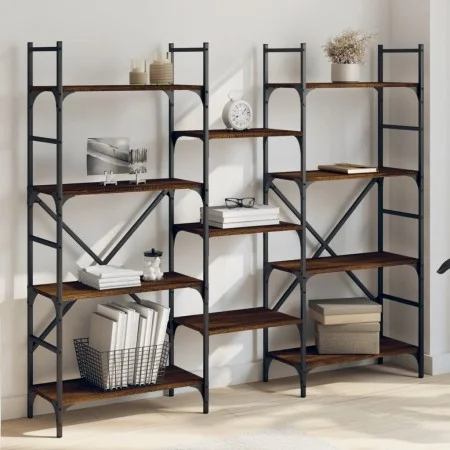 Estantería madera de ingeniería roble marrón 160x28,5x136,5 cm de , Librerías y estanterías - Ref: Foro24-838877, Precio: 100...