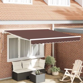 Toldo retráctil manual marrón 300x250 cm en Toldos | Comprar online en Foro24