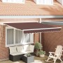 Toldo retráctil manual marrón 300x250 cm en Toldos | Comprar online en Foro24