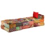 Puf modular de 3 plazas de tela patchwork