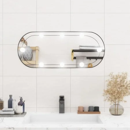 Oval wall mirror with LED lights, glass, 30x70 cm by , Mirrors - Ref: Foro24-3189161, Price: 36,26 €, Discount: %