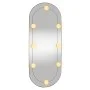 Oval wall mirror with LED lights, glass, 30x70 cm by , Mirrors - Ref: Foro24-3189161, Price: 36,26 €, Discount: %