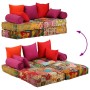 Puf modular de 2 plazas de tela patchwork