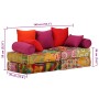 Puf modular de 2 plazas de tela patchwork